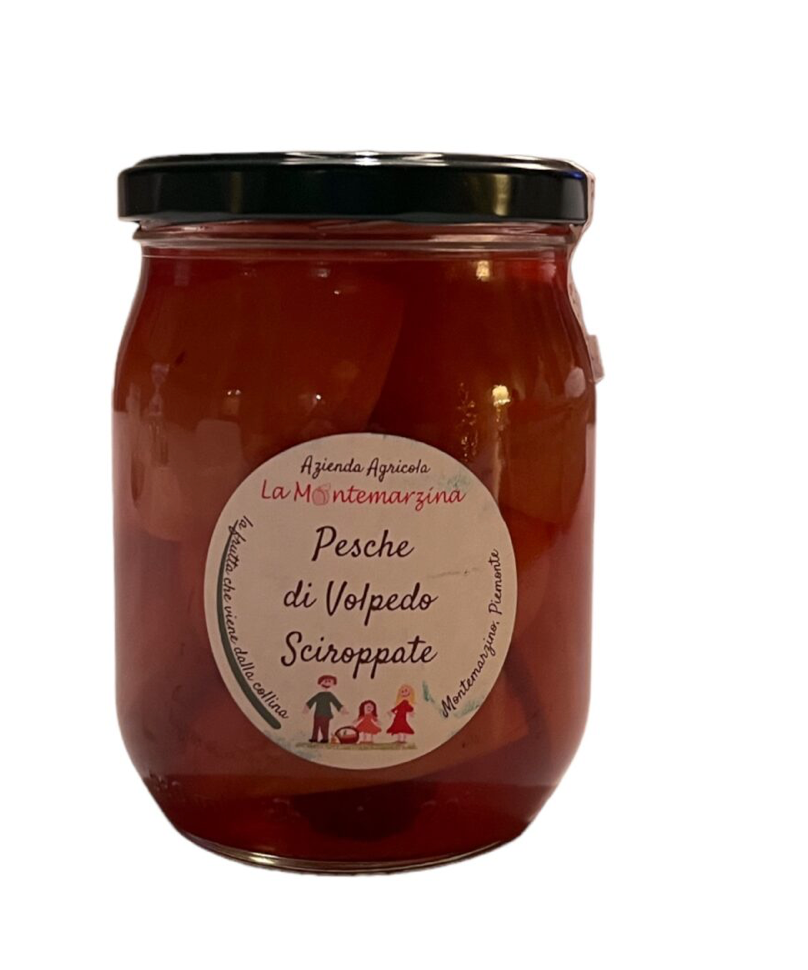 Pesche di Volpedo sciroppate 350GR. La Montemarzina